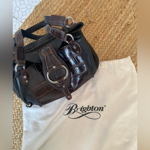 Brighton Croc and Pebbled Leather Satchel Style Handbag - Picture 13 of 13